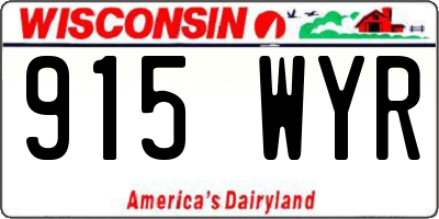 WI license plate 915WYR