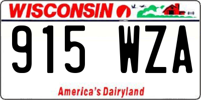 WI license plate 915WZA