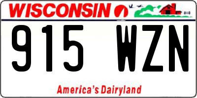 WI license plate 915WZN