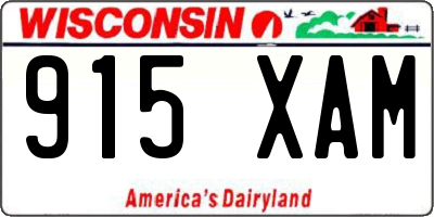 WI license plate 915XAM