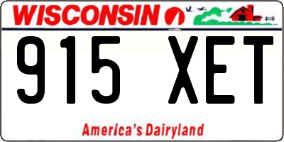 WI license plate 915XET