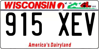 WI license plate 915XEV