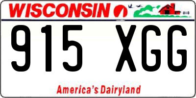 WI license plate 915XGG