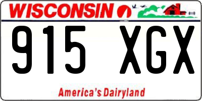 WI license plate 915XGX