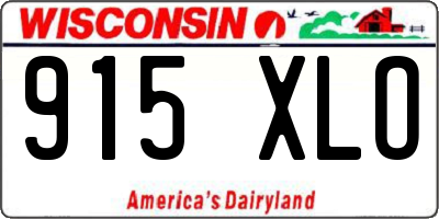 WI license plate 915XLO