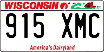 WI license plate 915XMC