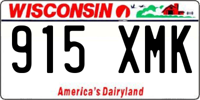 WI license plate 915XMK