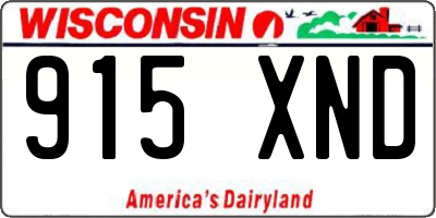 WI license plate 915XND