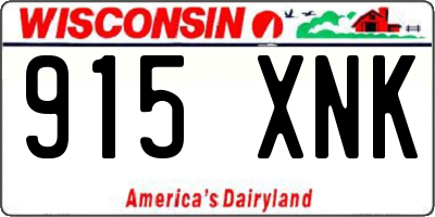 WI license plate 915XNK