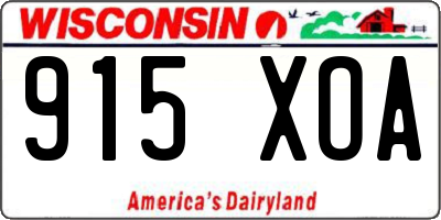 WI license plate 915XOA