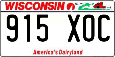 WI license plate 915XOC