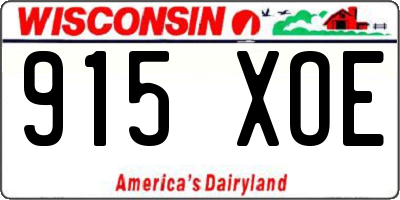WI license plate 915XOE
