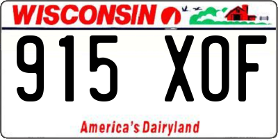 WI license plate 915XOF
