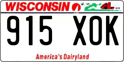WI license plate 915XOK