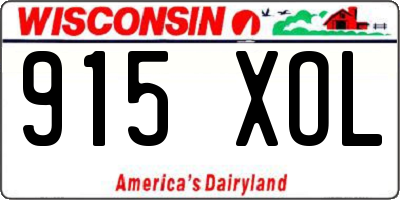 WI license plate 915XOL