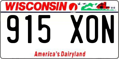 WI license plate 915XON