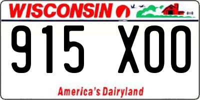 WI license plate 915XOO