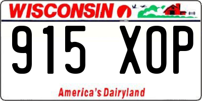 WI license plate 915XOP