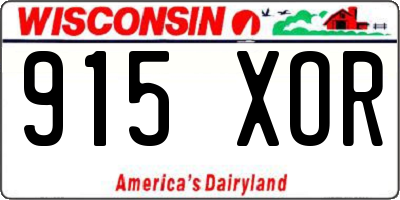 WI license plate 915XOR