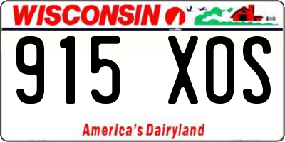WI license plate 915XOS