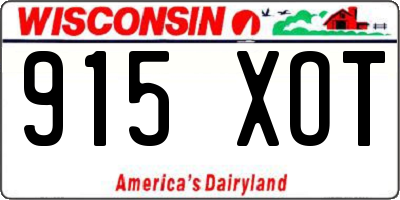 WI license plate 915XOT