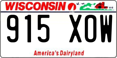 WI license plate 915XOW
