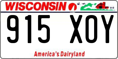 WI license plate 915XOY