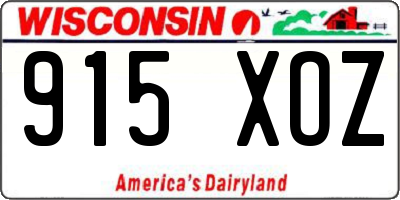 WI license plate 915XOZ