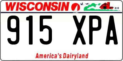 WI license plate 915XPA