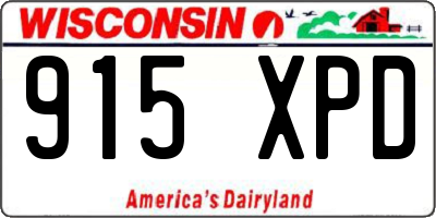 WI license plate 915XPD