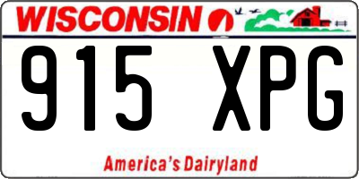 WI license plate 915XPG
