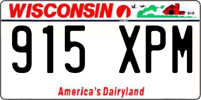 WI license plate 915XPM