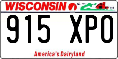 WI license plate 915XPO
