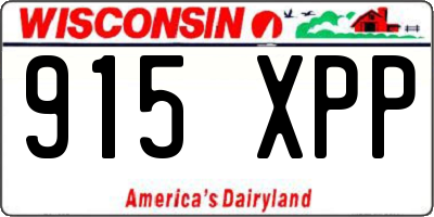 WI license plate 915XPP