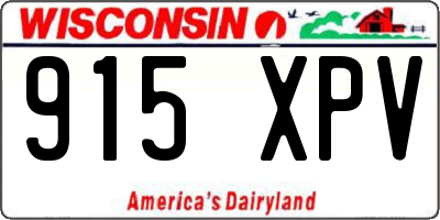 WI license plate 915XPV