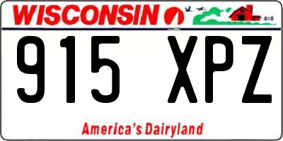 WI license plate 915XPZ