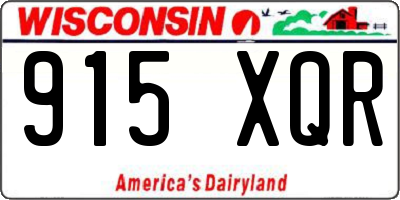 WI license plate 915XQR