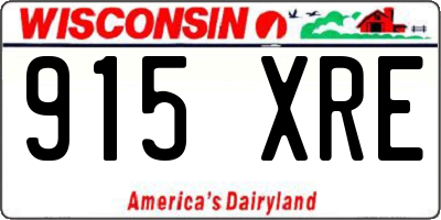 WI license plate 915XRE