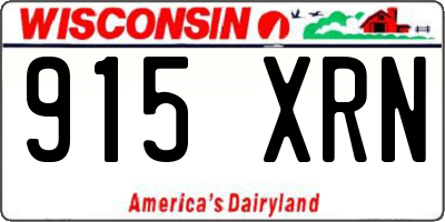 WI license plate 915XRN