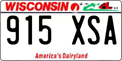 WI license plate 915XSA