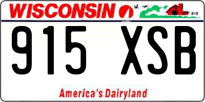 WI license plate 915XSB