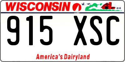 WI license plate 915XSC