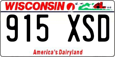 WI license plate 915XSD