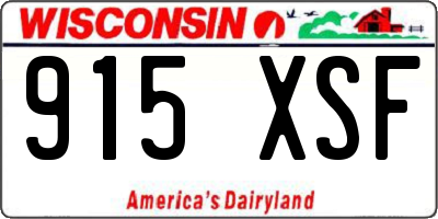 WI license plate 915XSF