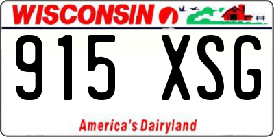 WI license plate 915XSG