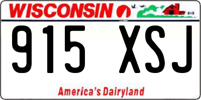 WI license plate 915XSJ