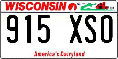 WI license plate 915XSO