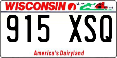 WI license plate 915XSQ