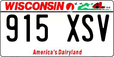 WI license plate 915XSV