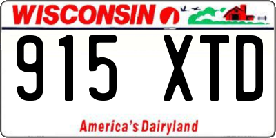 WI license plate 915XTD